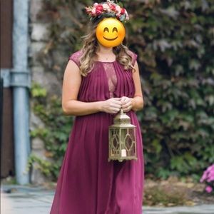 David’s Bridal bridesmaid dress - size 10 - wine color - lace details
